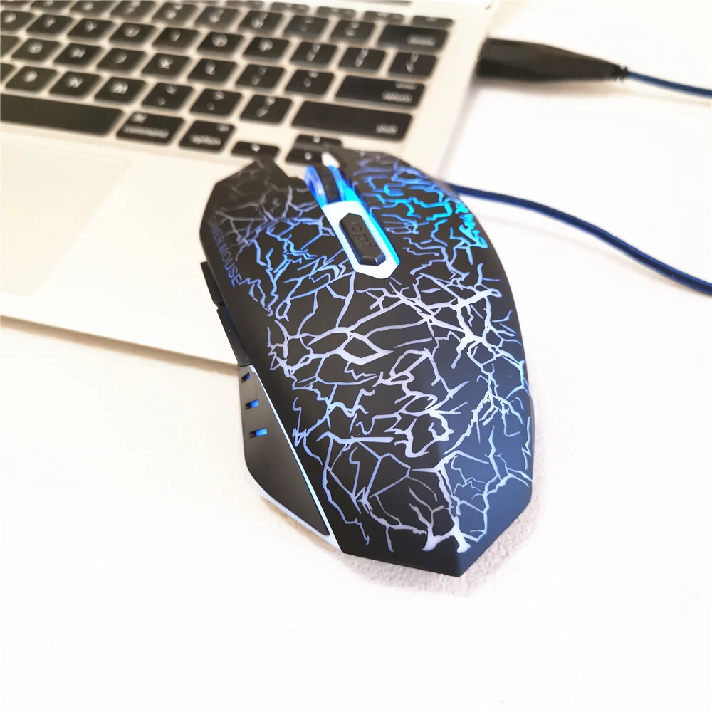 
Wired 7 Colors Breathing LED Light Up Custom 6D Gaming Mouse 