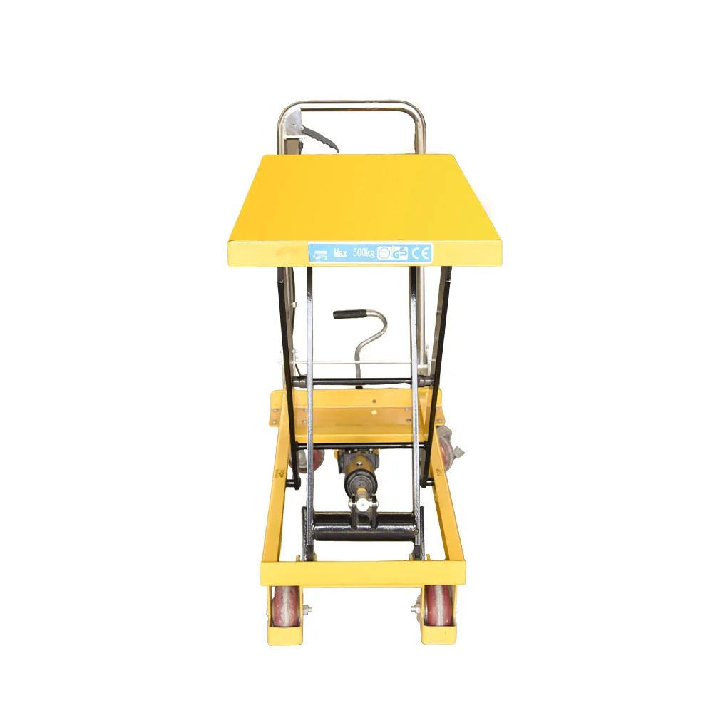 Small Simple Hydraulic Lifting Platform Car Shear Fork Foot Lift Warehouse Moving Loading and Unloading Carts