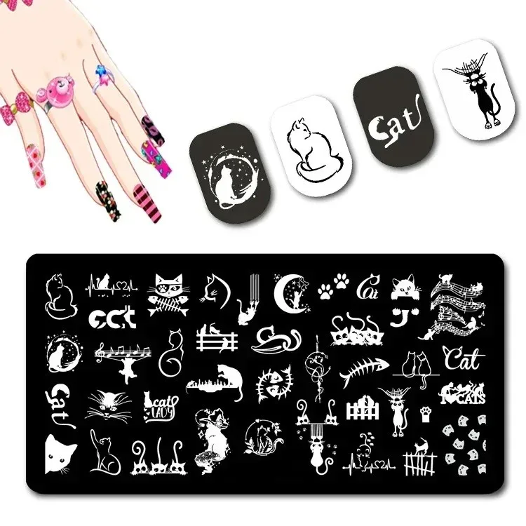 Stainless steel template 6*12cm nail art DIY tools custom nail art stamp board