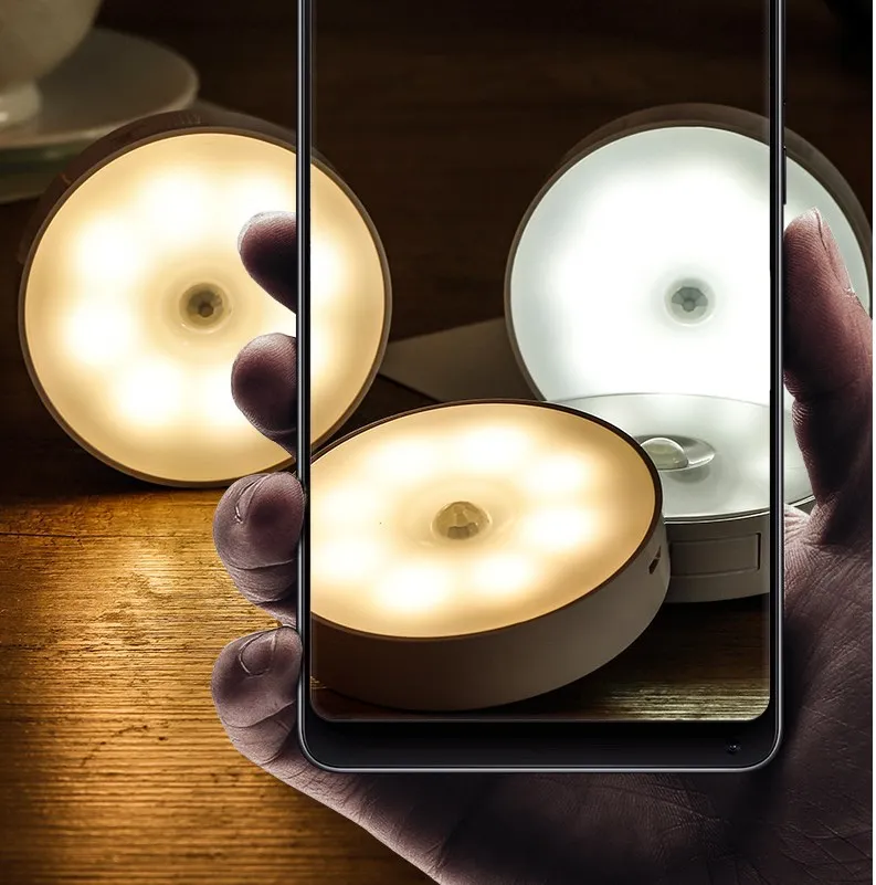 2021 New Design hot sale Wireless LED Body Motion Sensor Closet Lights Rechargeable Magnet LED Night Light
