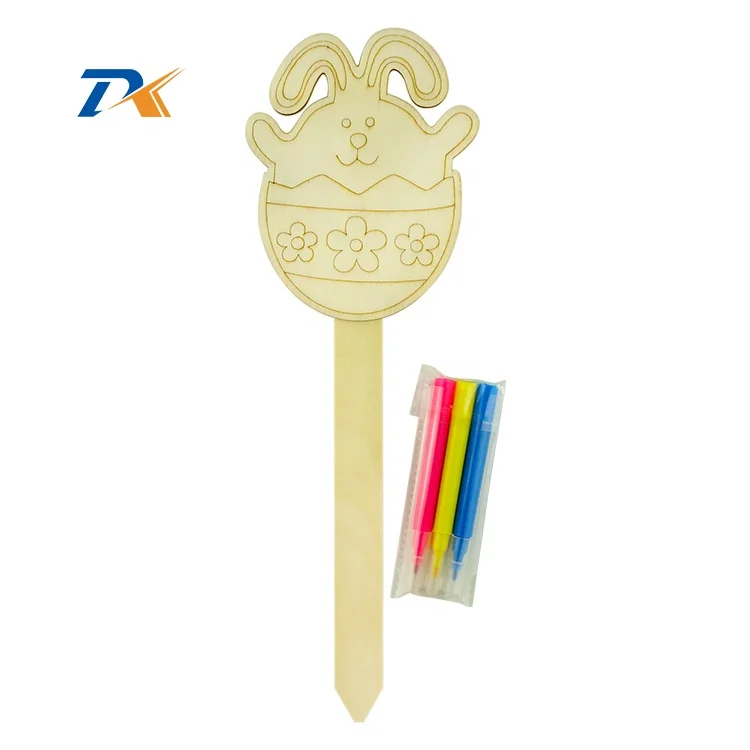 5pcs DIY wooden painting kit for easter wooden hanging signs