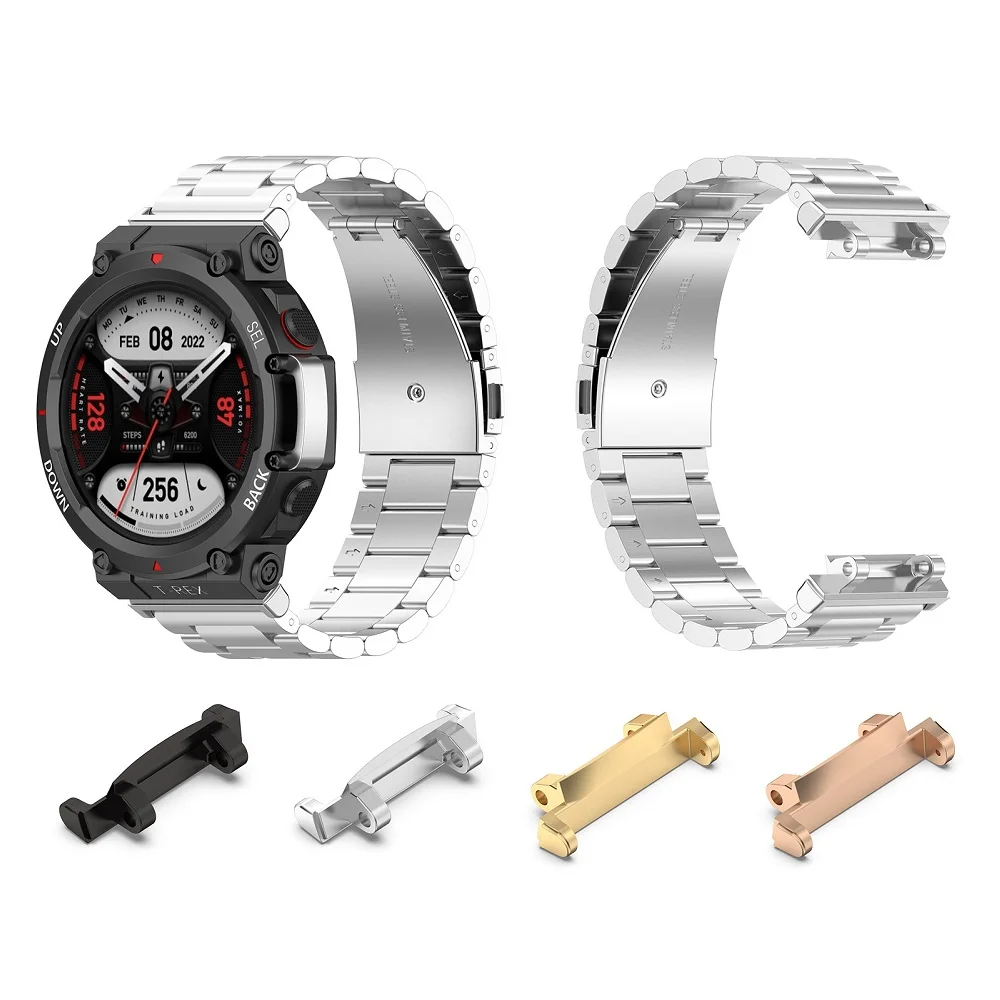 Металлический разъем для Huami Amazfit T-Rex2 металлический T-Rex в парк развлечений 2 Адаптер из нержавеющей стали ремешки часов аксессуары