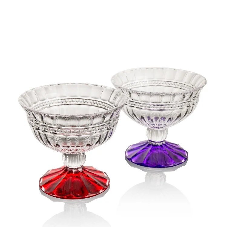 12oz colorful sprayed color glass ice cream cup bowl in gift box