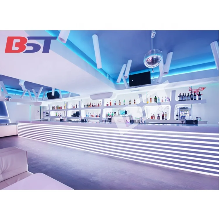 Western Style Bowling Store Black marble Stone Top Check Bar Information Counter Design