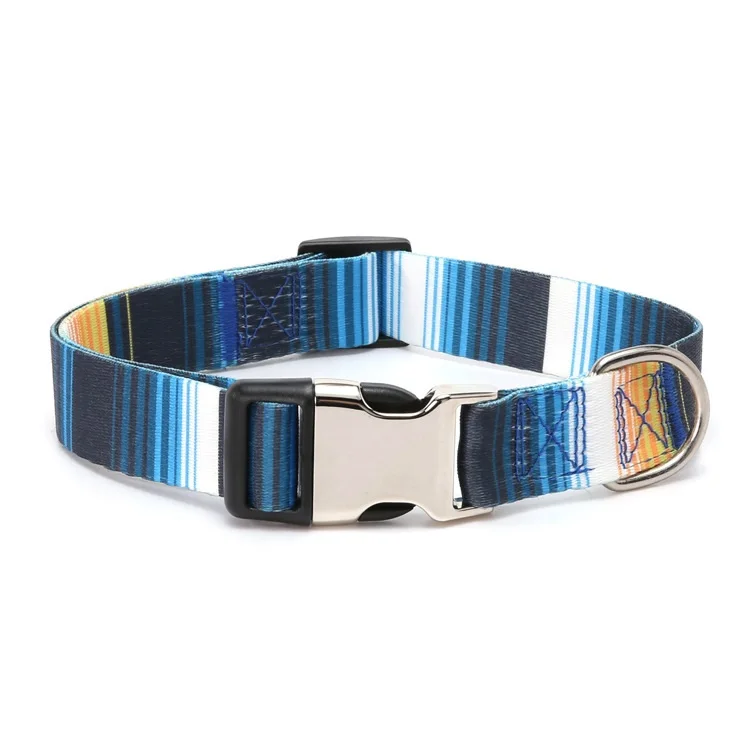 Pet Collar Ethnic Style Striped Forest Pattern Lettering Nylon Outdoor Walking Accessories Dog Accessories Supplies