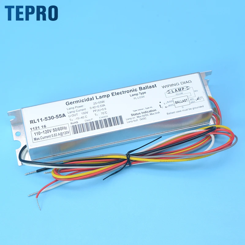 RL11-530-55A T5 55w Uv Germicidal Ultraviolet Lamp Ballast Instant Start Electric Ballast for Low Pressure Amalgam Lamp