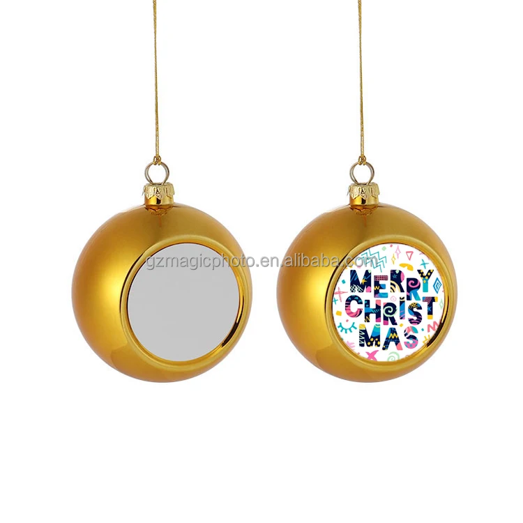 Custom Colorful Sublimation Blank Plastic Christmas Tree Decoration Ball