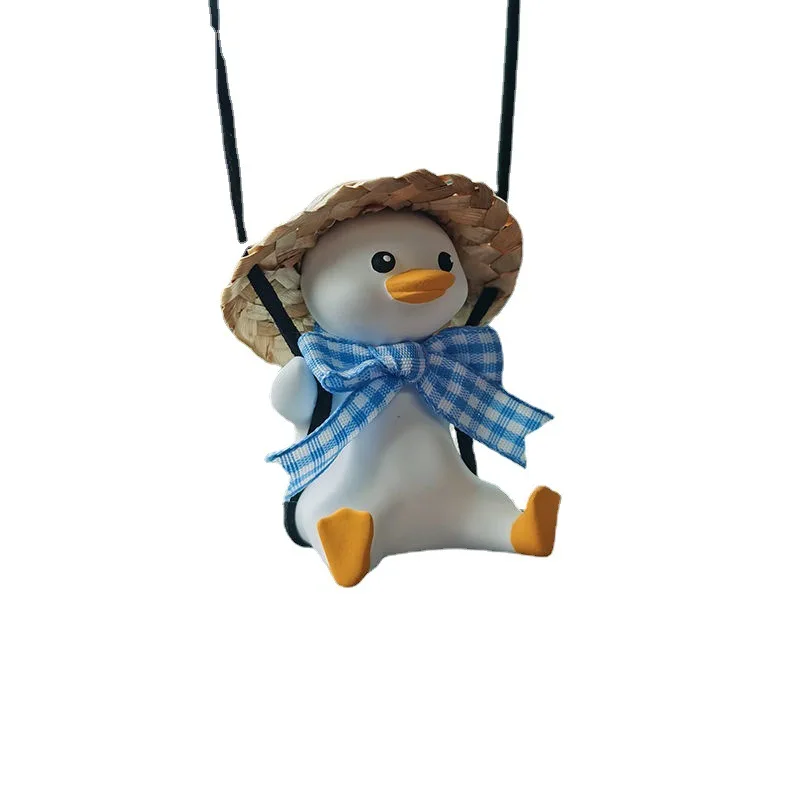 Swing duck car pendant car rearview mirror pendant cartoon net celebrity perfume ornament lovely female handmade duck