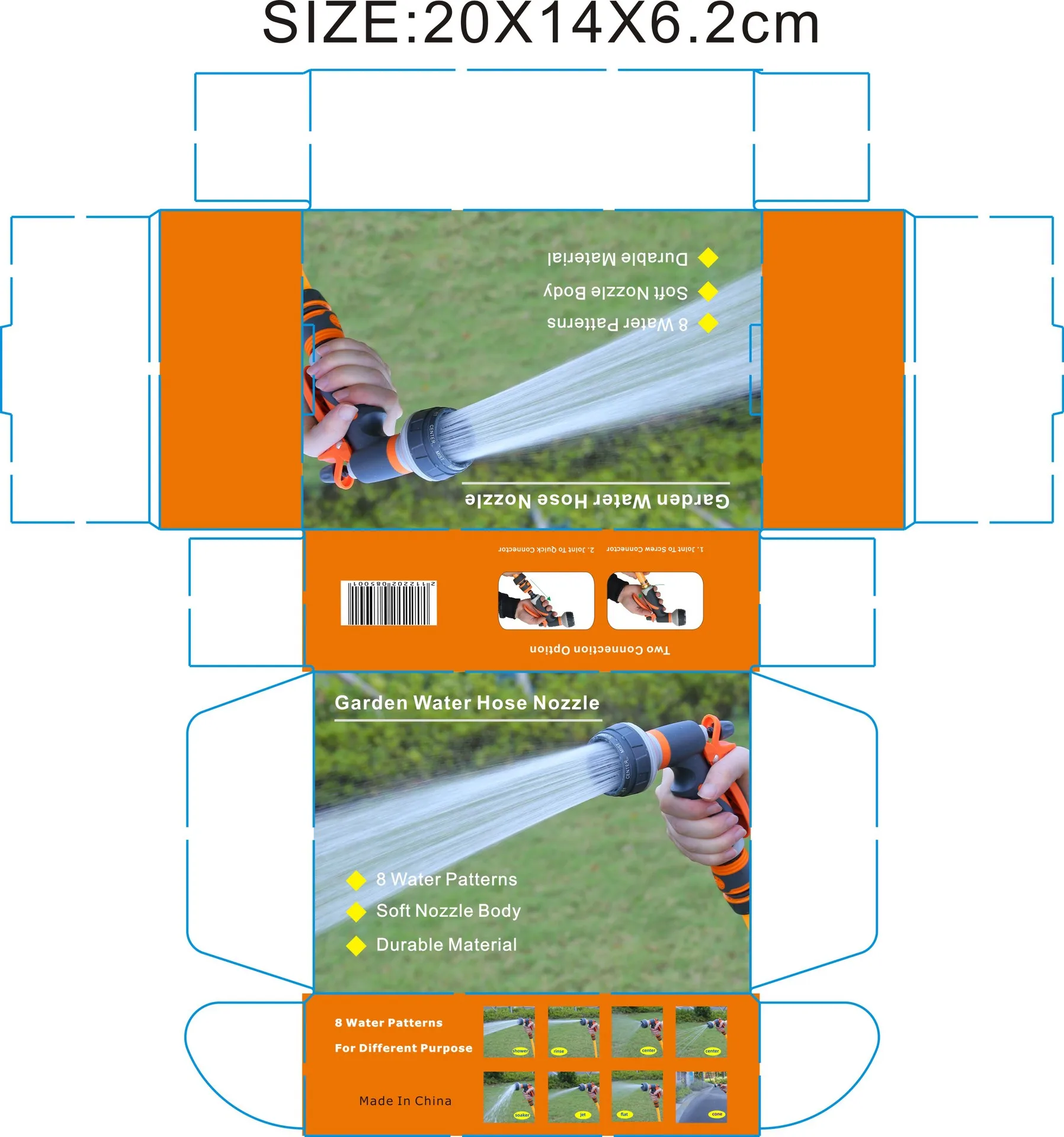 2024 New Selling 8 Modes Adjustable Garden Irrigation Watering Sprinkler  Garden Water Gun