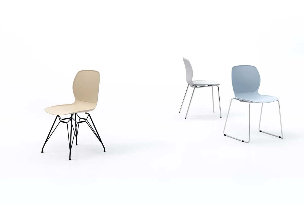 Professional Contract Furniture Matching Best Plastic Pinched Edge Chrome Side Chair