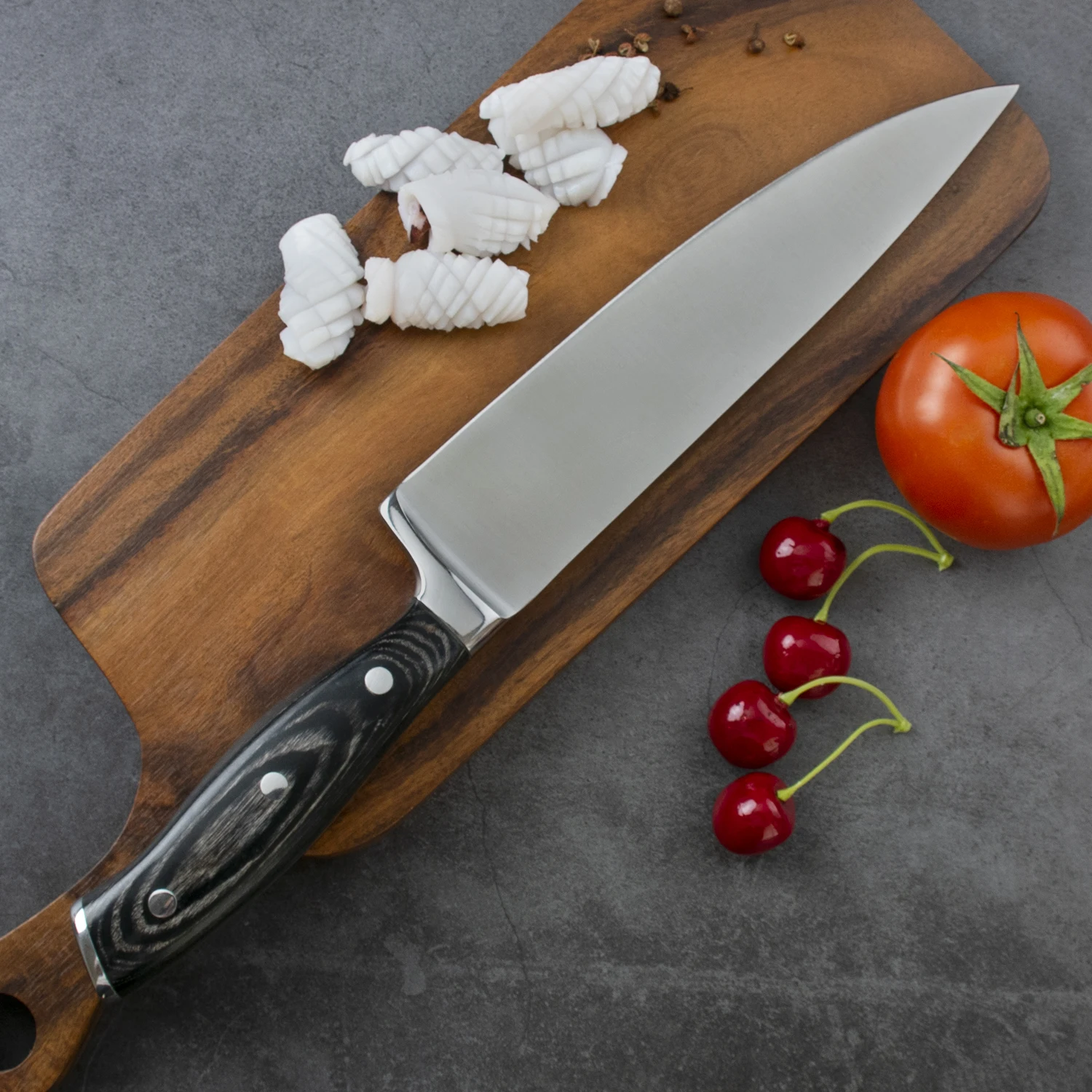 Professional High Quality 8 inch Pakka Wood Handle Kitchen Chef Knife Kitchen Stainless Steel Chef Knife
