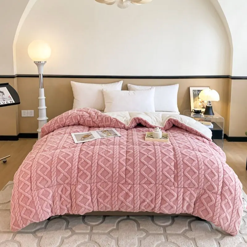 Жаккардовый плед плотное флисовое бархатное одеяло зимнее мягкое теплое однотонное индивидуальное