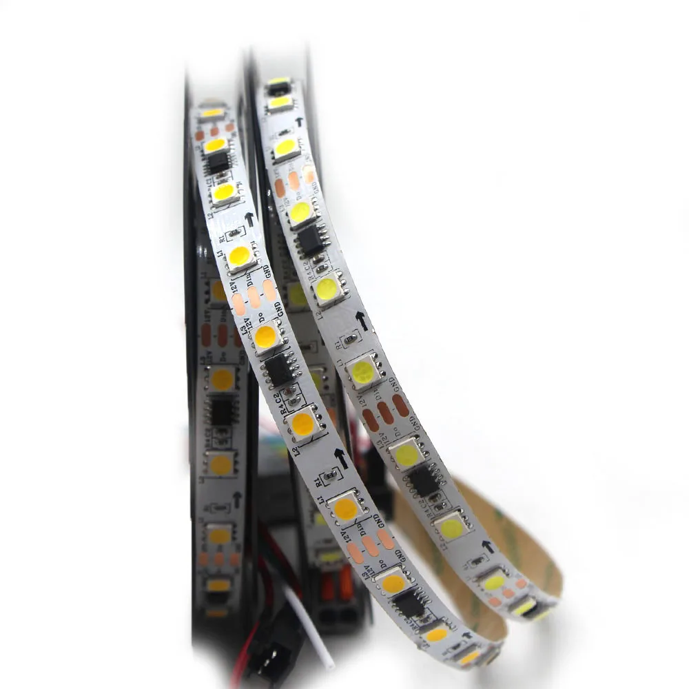 5m 12V WS2811 LED pixel strip light 5050 Programmable Addressable Flow Chase effect 30/60 leds/m 2811 IC  white and warm white