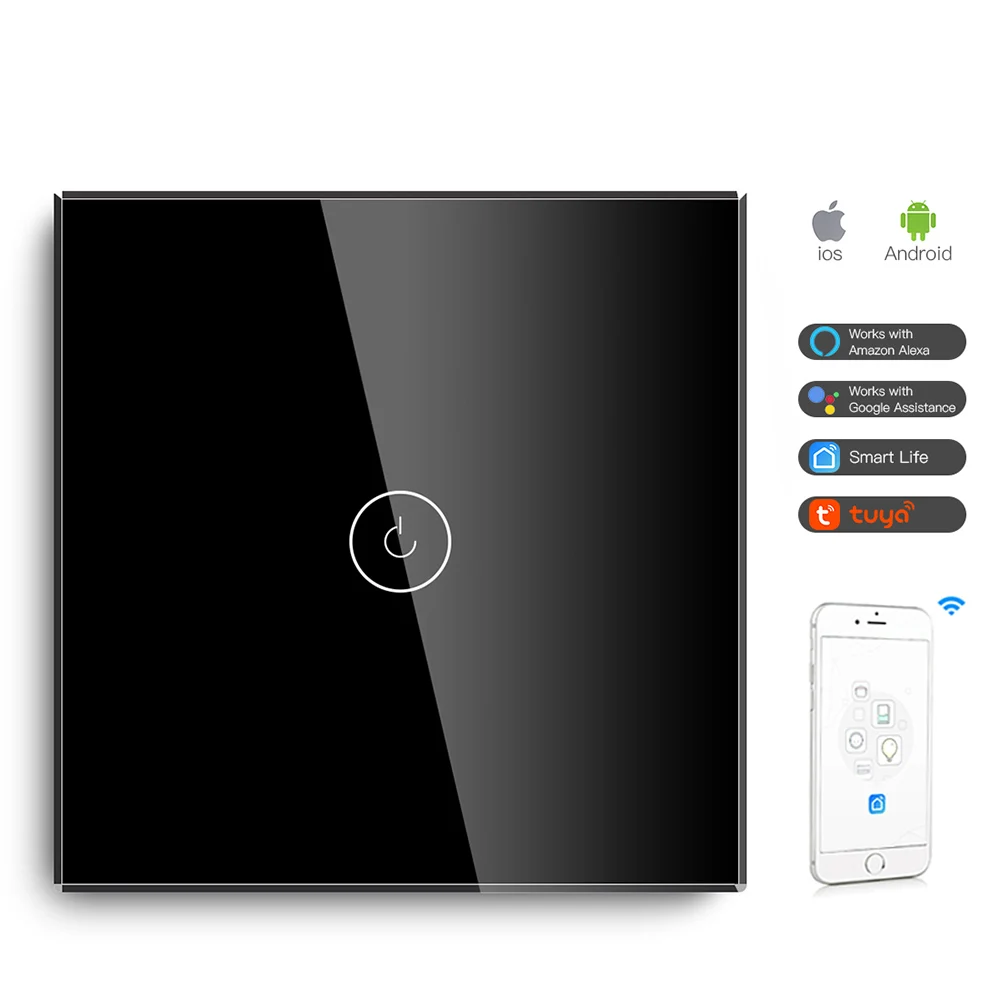 Панель из закаленного стекла для Великобритании ЕС Tuya SmartLife Wi-Fi подсветка настенная тактическая сенсорная смарт-панель с