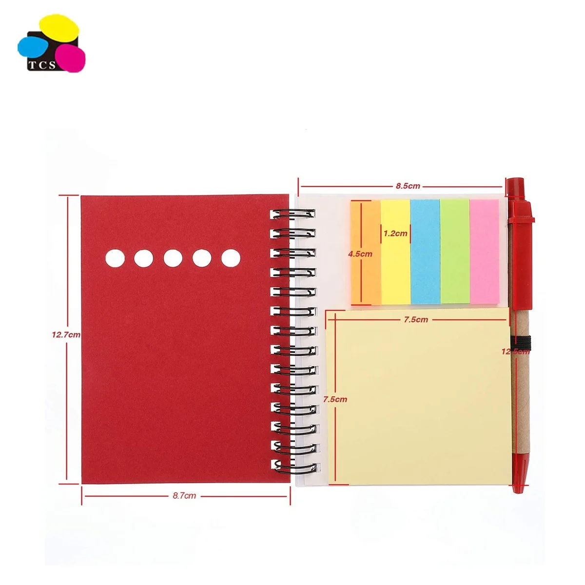 
Cheap price good quality 4 Pieces Kraft Paper Pocket Business Spiral Lined Notebook with Pen in Holder and Sticky Tabs 
