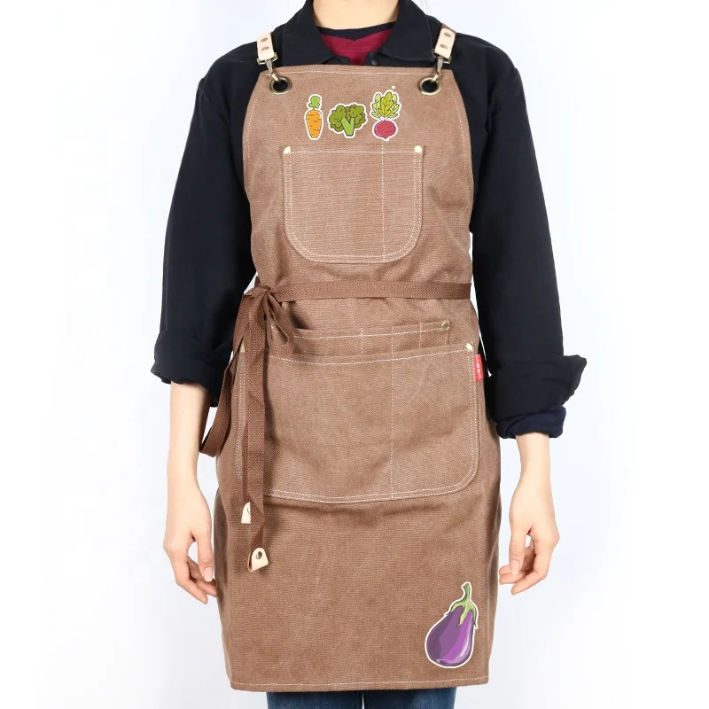 CHANGRONG Custom waterproof canvas Cooking Kitchen apron with logo