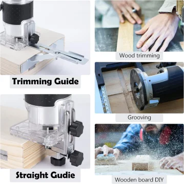 New 800W 6 Speeds Adjustable Electric Hand Woodworking Trimmer Palm Router kit