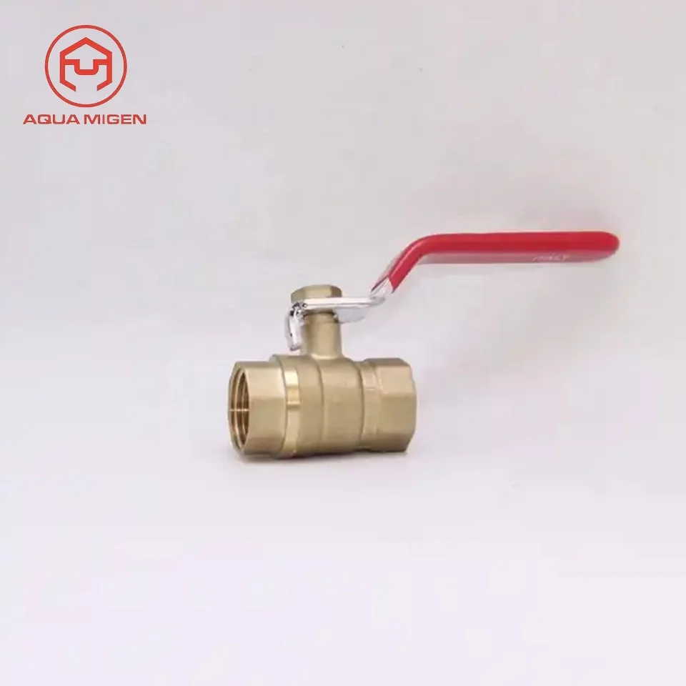 China Factory Hpb57-3 1/2 Brass Ball Valve With Copper Color For Home Plumbing System