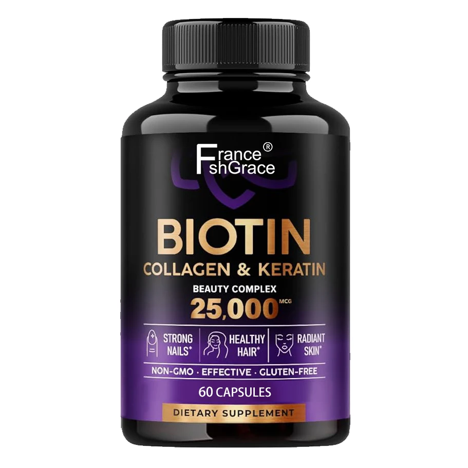 Biotin Collagen Keratin Hyaluronic Acid Capsules Hair Growth Support Supplement Skin & Nails Beauty Complex For Women & Men