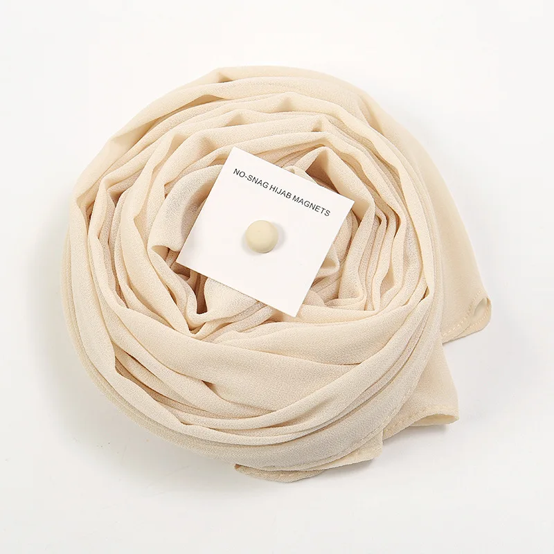 TMF-8R045   Fashion New Plain Hijab Scarf All Match Muslim Headscarf Hijab Pearl Chiffon Hijab Shawl With Magnet