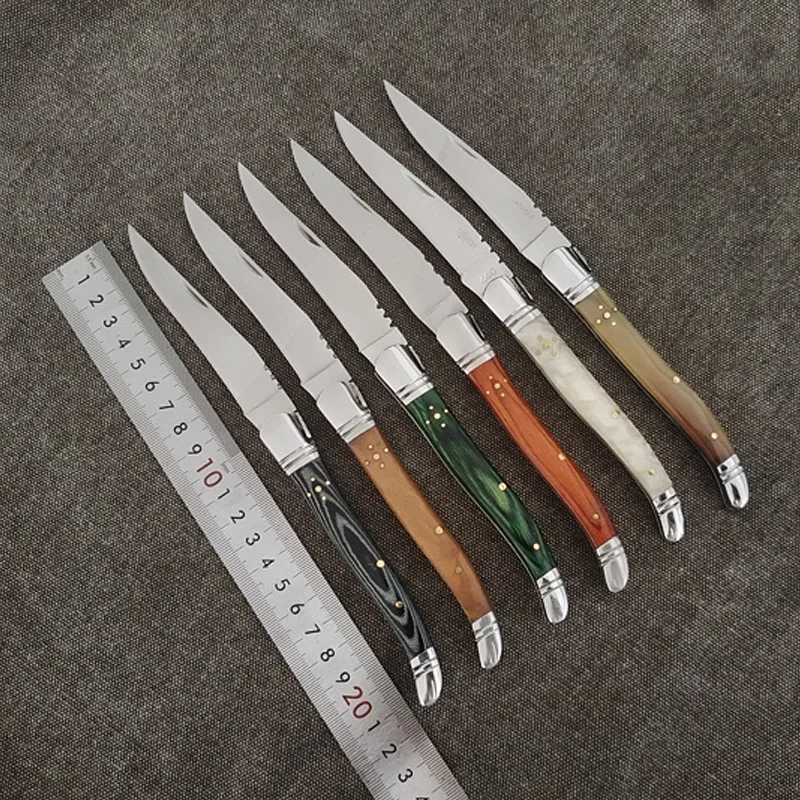 French laguiole folding Knife Outdoor Folding Steak knives Multifunction Pocket Knife