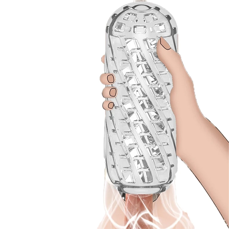 Transparent Silicone Masturbation Cup for Men Safe Soft Toys Orgasm Male Masturbator Sex Toy Realistic Vagina Adult Goods