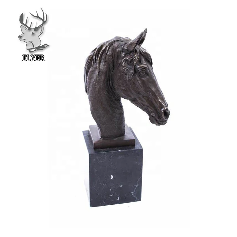 Factory Supply Customized Size Brass Bronze Horse Head Sculpture Bust for Decoration with Low Price