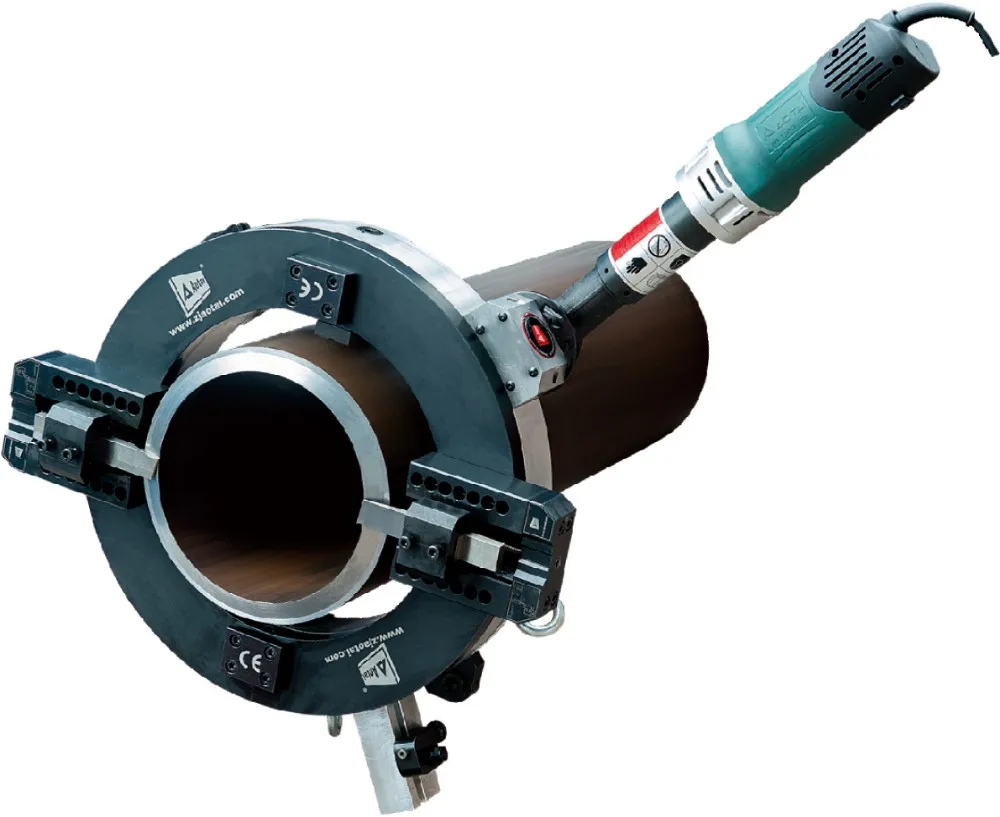 Split frame stainless steel cold pipe cutting beveler machine