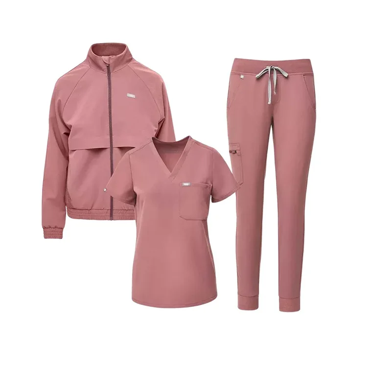 FUYI Medical Scrubs Unisex V Neck Nurse Uniform Anno Medical Scrub Uniform Doctor Support