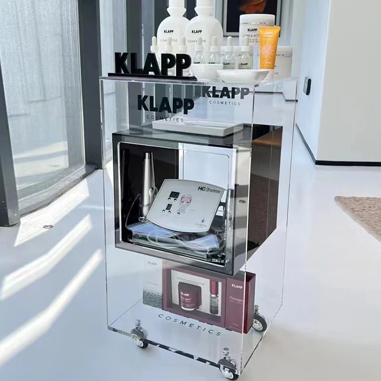 Beauty salon cart Ya can move cart gram-force transparent tool cart