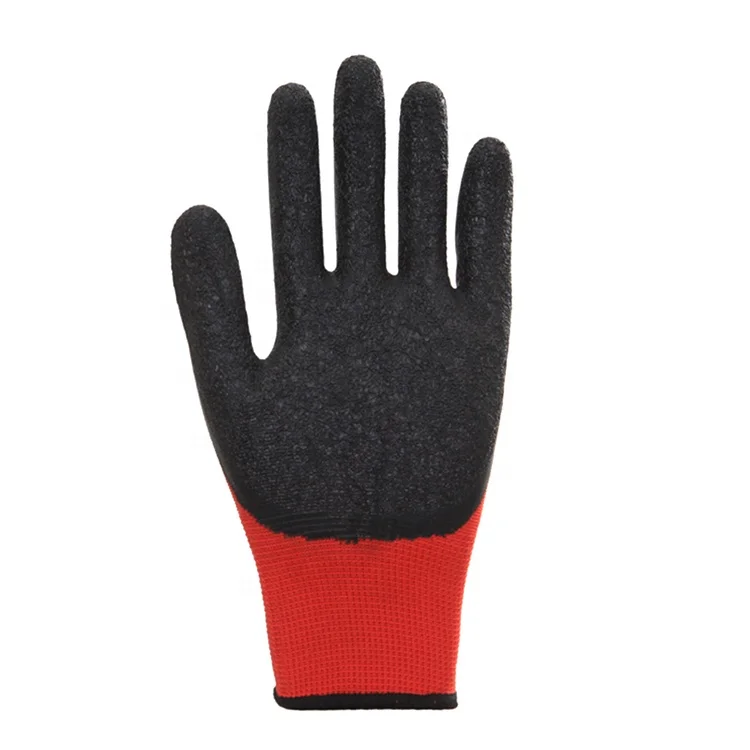 
Industrial safety rubber hand protective wholesale construction anti slip grip heavy duty latex coated working gloves 