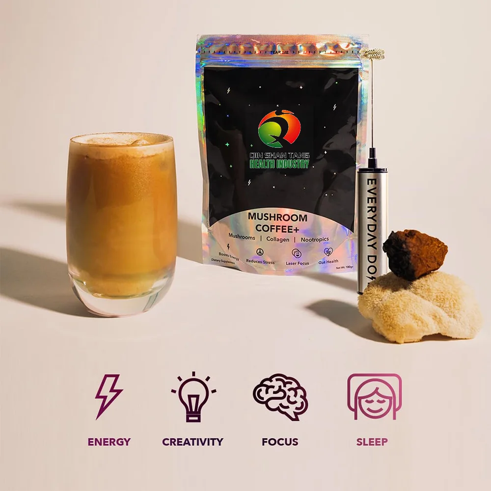 QINSHANTANG 30 ДОЗ порошок грибов ноотропы смесь гидролизованных коллагеновых пептидов добавка каждый день коллагеновый гриб кофе