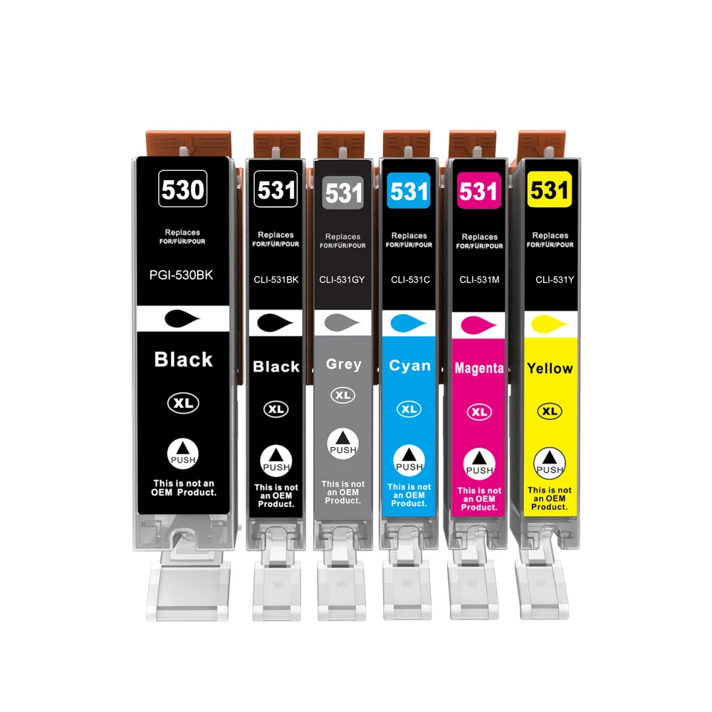 Topjet PGI530 CLI531 Color Compatible Ink Cartridge  PGI 530 CLI 531 PGI530XL 530xl for Canon PIXMA TS8750 TS8751 Inkjet Printer