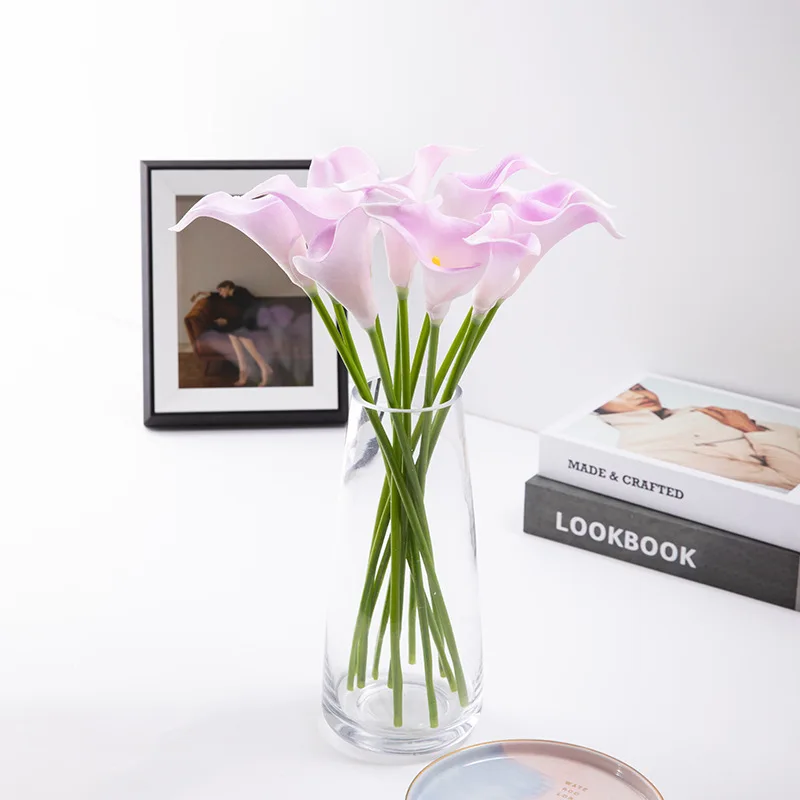 Real Touch Latex Centerpiece Flower Mini calla lily artificial flowers for DIY Wedding Bridal Bouquet Garden