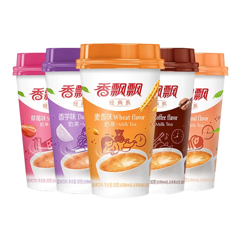 Оптовая продажа молочный чай Xiangpiaopiao целая коробка оригинальный вкус Таро многоароматный смешанный мгновенный завариваемый послеобеденный еда