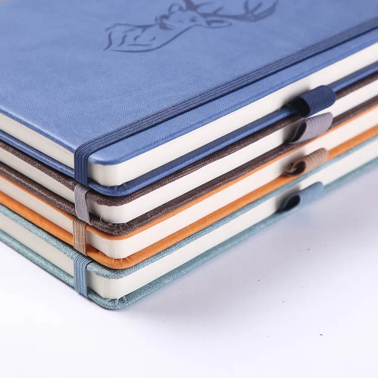 Wholesale Stationary Books Custom PU Leather Daily Planner Journal With Elastic Band Dot Grid Line A5 Hardcover Notebook