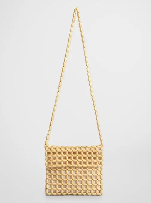 2024 Alibaba luxury new material wooden beads woman handbags crossbody, designer fashion lady handbags shoulder long strap