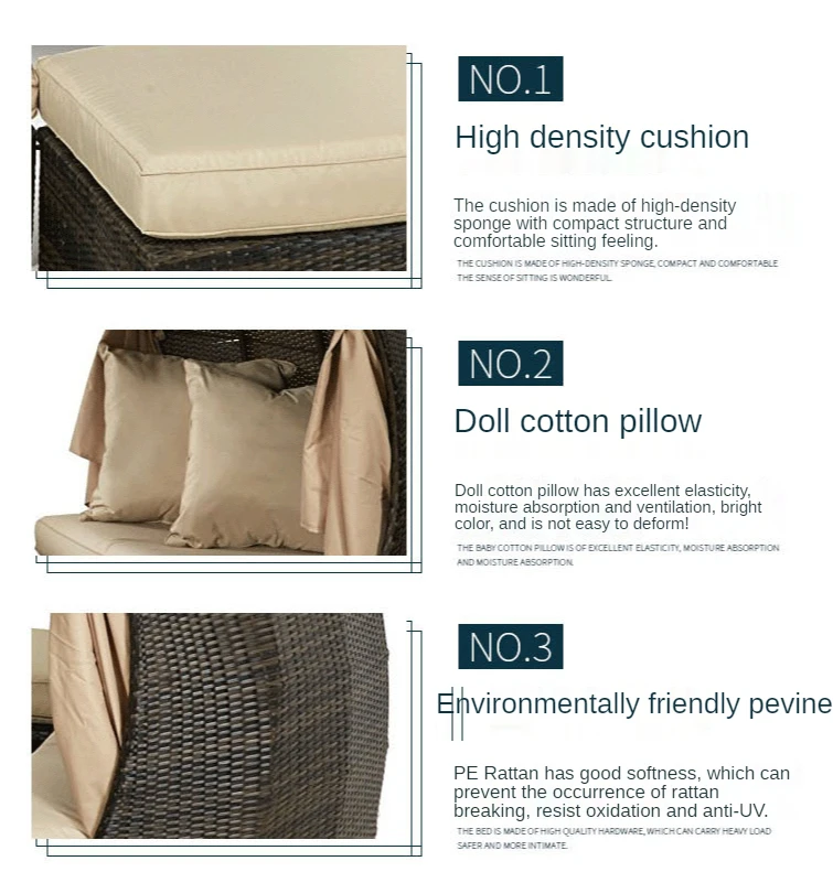 wholesale  KD outdoor pear daybed furniture