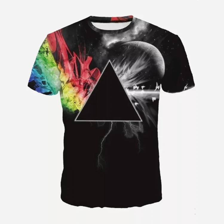 Quality Custom 100% Polyester Graphic T Shirts Sublimation Full Print Shirt For Men