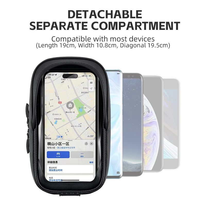 ROCKBROS Waterproof Bike Phone Front Frame Bag Touch Screen MTB Road Cycling Upper Pipe Bicycle Phone Bag Tube Bag