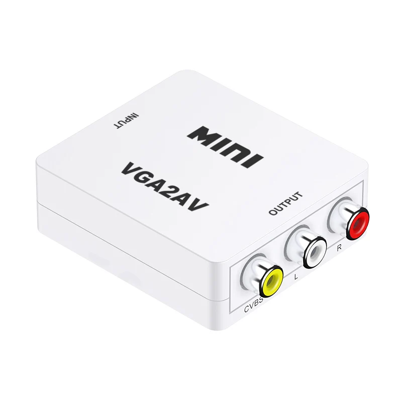 Преобразователь 1080P Mini AV-VGA-AV RCA с 3,5 мм аудио VGA2AV CVBS адаптер для ПК к HD TV преобразователь NTSC PAL SXGA