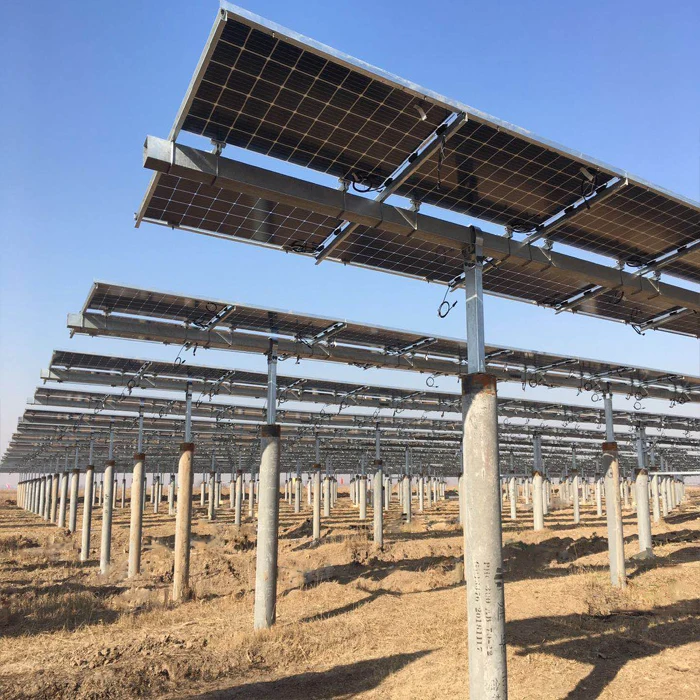 Low price high quality Ground kit grid system flat single axis pv tracker solar system
