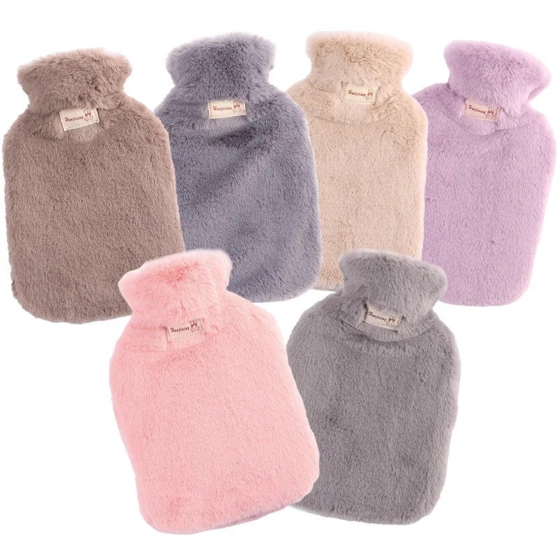 Wholesale custom hot water bottle bag with  warm hot water bottle Temperature display rubber hot water bag with cover for winter