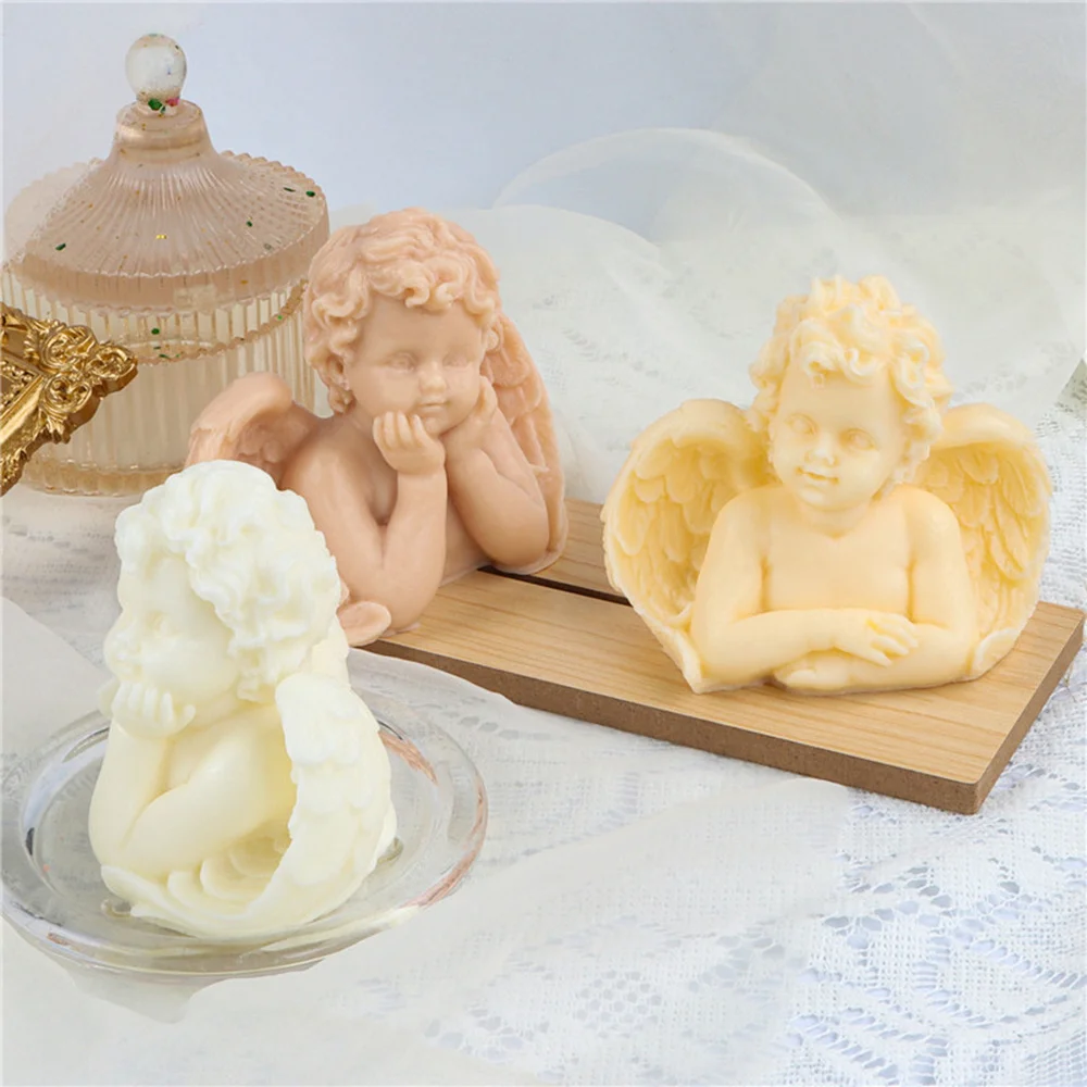 Hot Selling Angel Wings Candle Mold Silicone Handmade Soap Mold for Casting Epoxy Art Home Decor Candle Mold