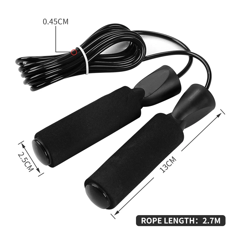 Factory Direct Selling  PVC Training skipping rope foam handle adjustable jumping rope