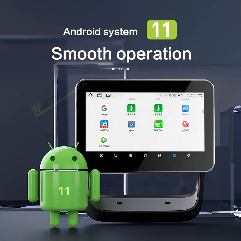 Hansshow Model 3/Y Rear Entertainment And Climate Control Screen For Tesla Android Car Rear Seat Entertainment System