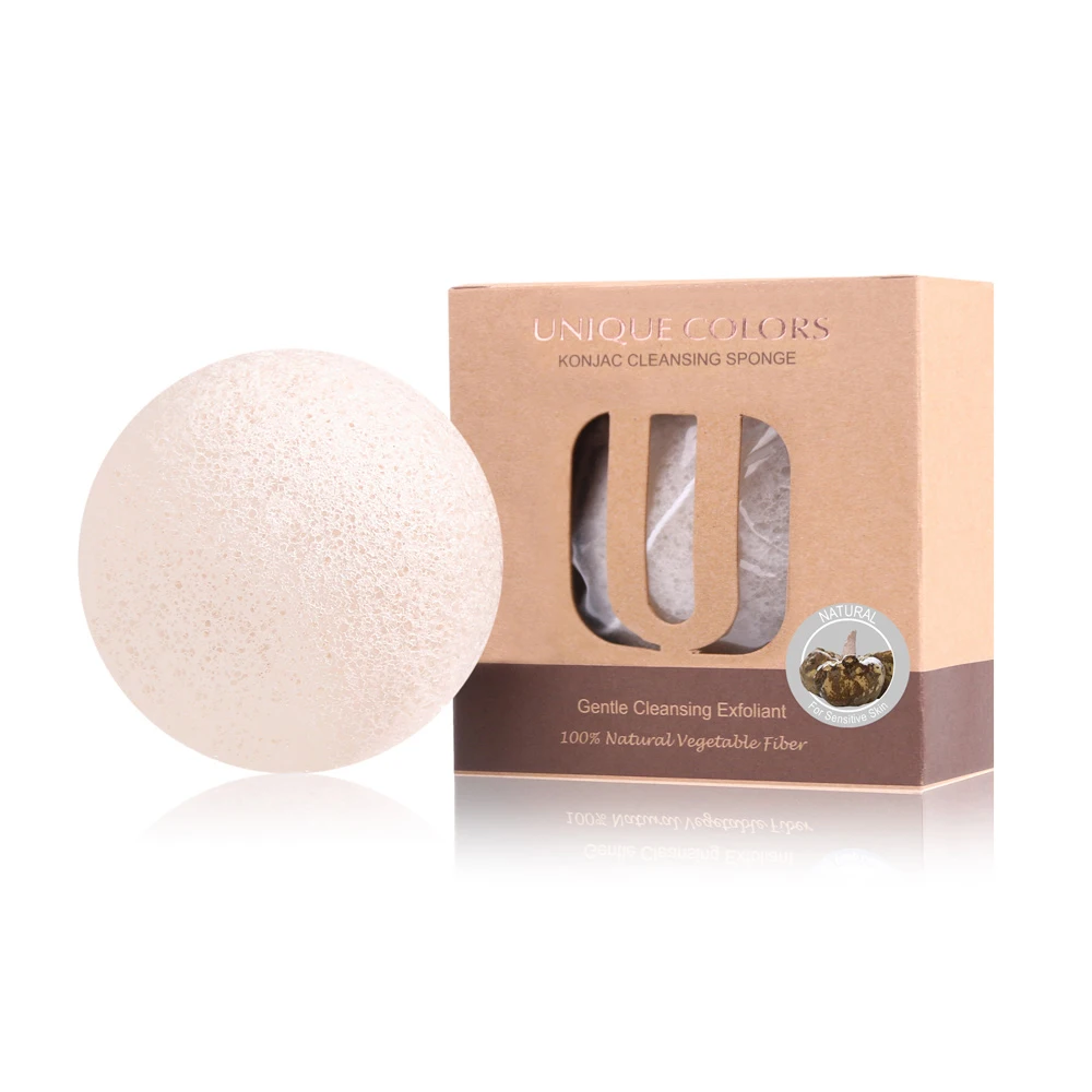 100% Natural Cosmetic Spa Konjac Sponges for Facial Cleansing Exfoliating Mask Makeup Removal Sponge