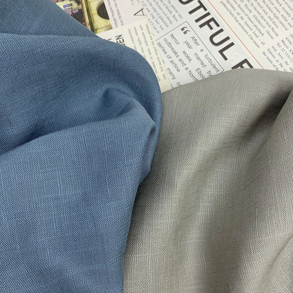 Spring and summer high-quality environmentally friendly multi-color soft fabric 55% ramie 45% Lyocell breathable set