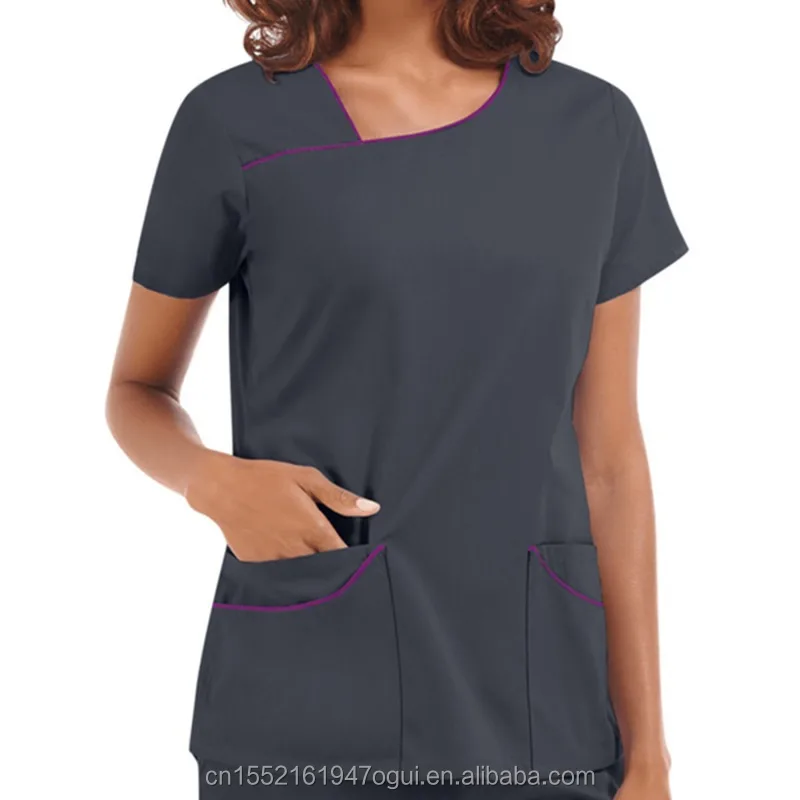 OEM Manufacturer hot selling zipper design medical clothing ladies scrubs nurses uniform suit