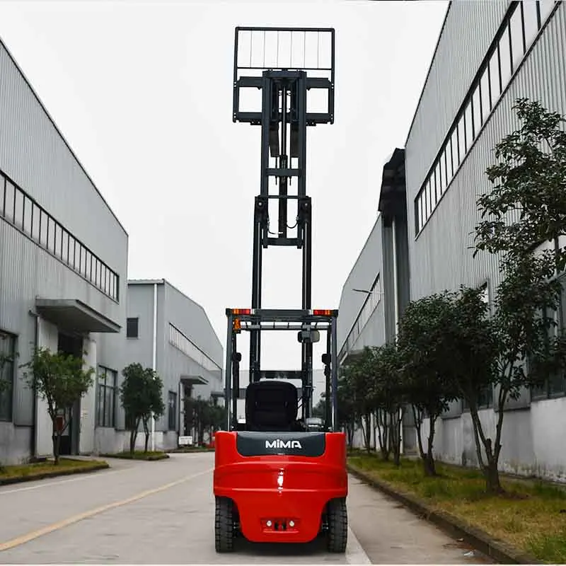 MiMA sit down 3ton electric forklift truck with 6m lifting height warehouse material moving equipment forklifts with rubber tire
